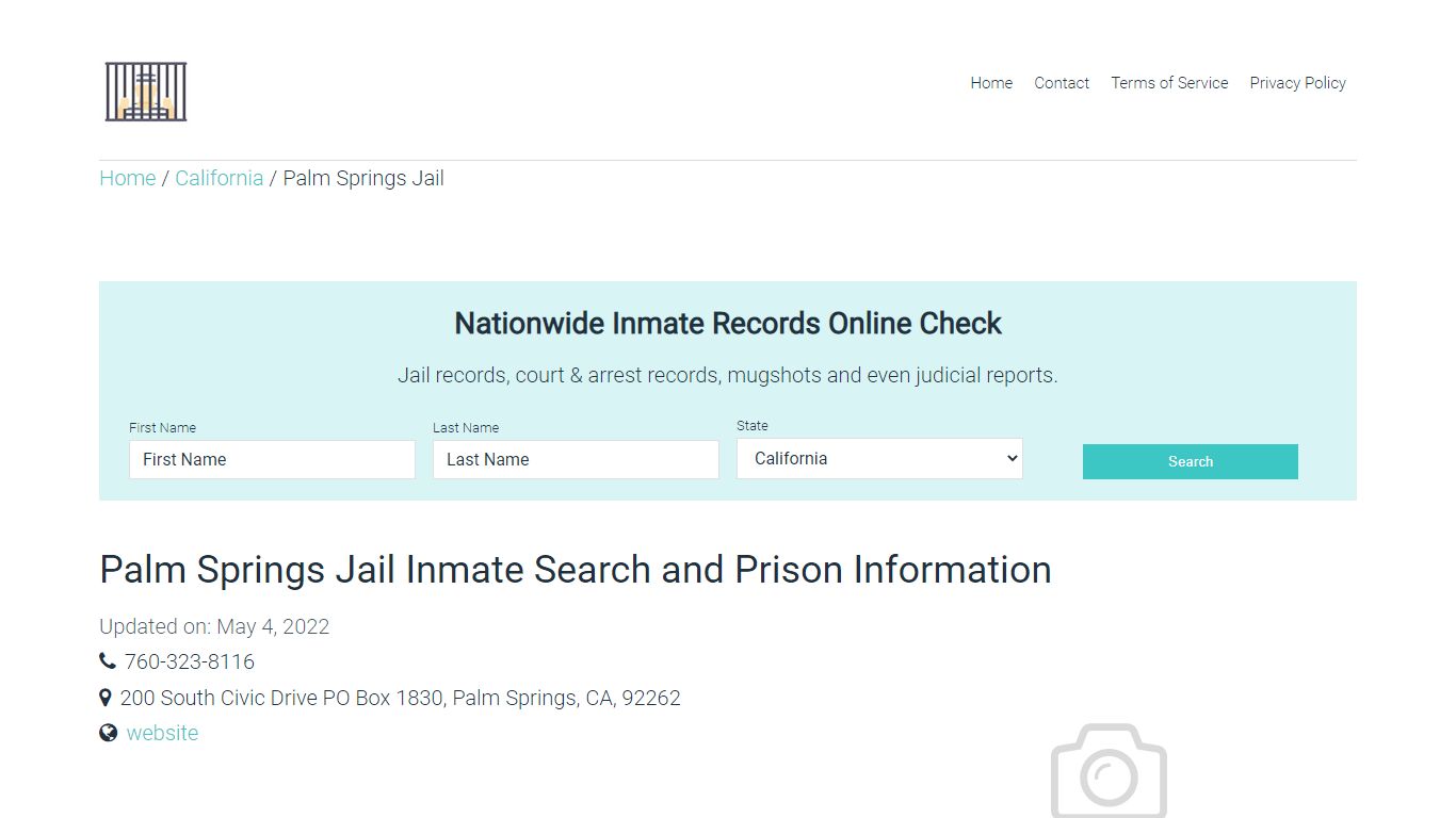 Palm Springs Jail Inmate Search, Visitation, Phone no ...